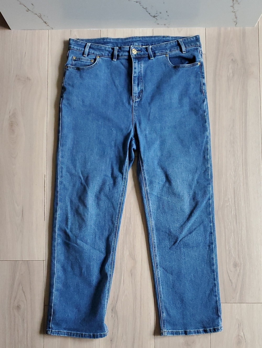 Fashion Brand Company Jeans Womens 1X Classic Straight-Leg Blue Denim
